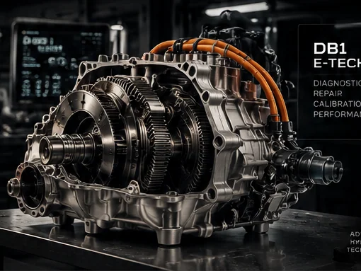 Przekrój przekładni DB1 Renault E-TECH z widocznym układem kół zębatych